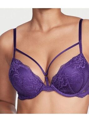 Victoria's Secret Very Sexy Bombshell Add-2-Cups Lace Push-Up Bra 32A